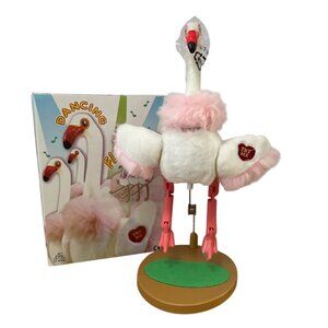 Vtg Chain Fong Dancing Flamingo Plush Toy Musical Movement Very Rare SEE VIDEO
